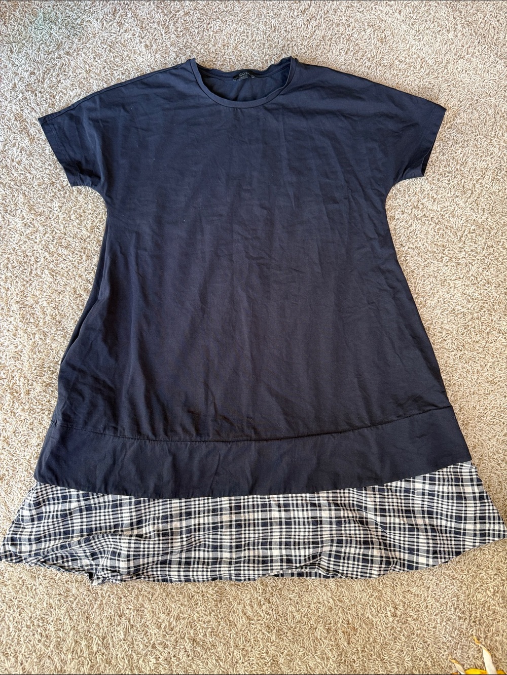 COS Navy Short-Sleeve Dress M